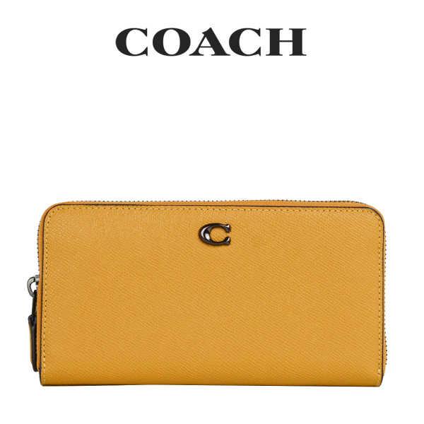 超安い コーチ COACH イエロー 黄色 長財布 ロングウォレット レザー