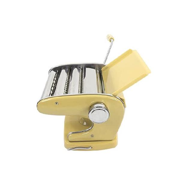 YOKAM Pasta Maker, Stainless Steel 6 Speed Fettuccine Pasta Machine Crank for Dumpling Wrappers Suction Cup Type 3 Blade