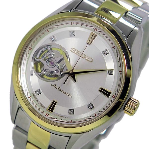 セイコー Seiko プレサージュ 自動巻き メンズ 腕時計 Ssa868j1 ホワイト X シルバー ゴールド Delizia Pk