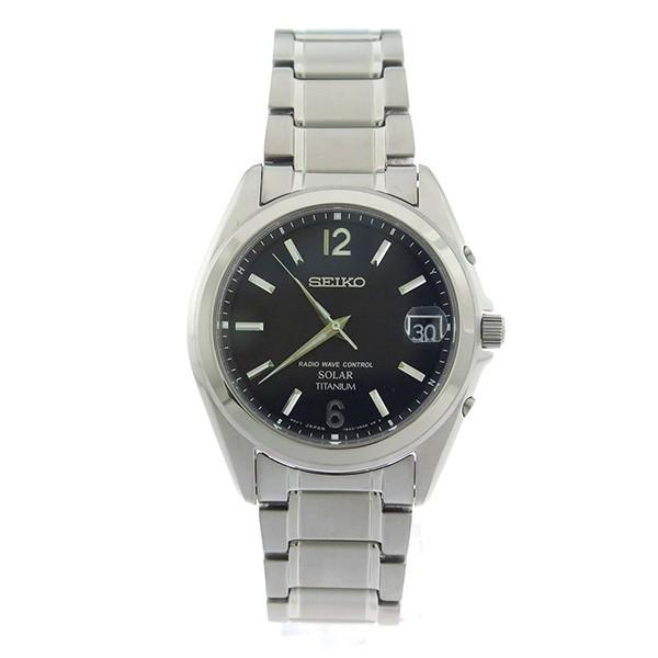 セイコー Seiko ソーラー Solar クオーツ ユニセックス チタン 腕時計 Sbtm229 ブラック シルバー Visiomed Co Za