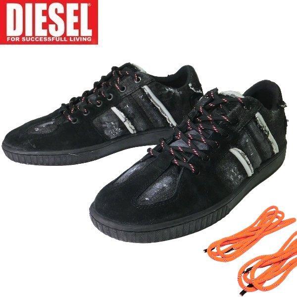 ディーゼル Diesel ローカット スニーカー S Millenium Lc ビンテージ加工 ブラックデニム X レザー Yp07t8013 インポートシッパーズ 通販 Yahoo ショッピング