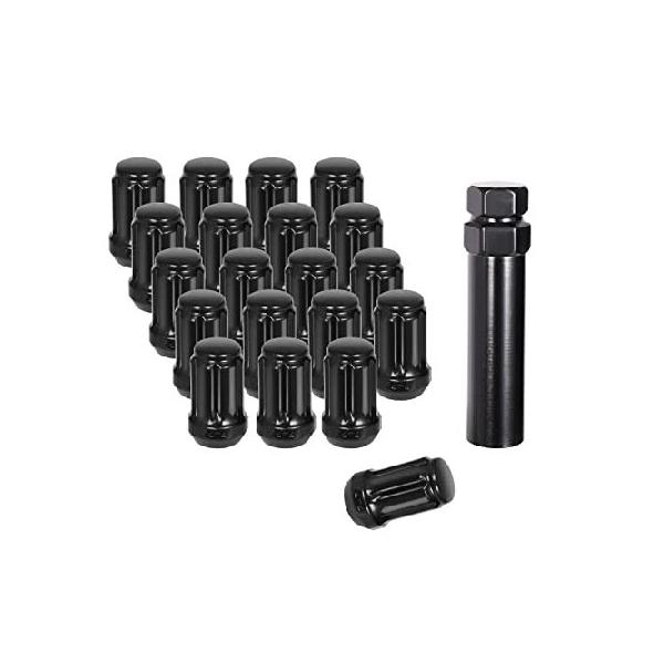 NPAUTO ホイールラグナット 1/2 x 20 ブラック 1/2インチ - 20 交換用 フォード マスタング F-150 エクスプローラー コマンダー ジ