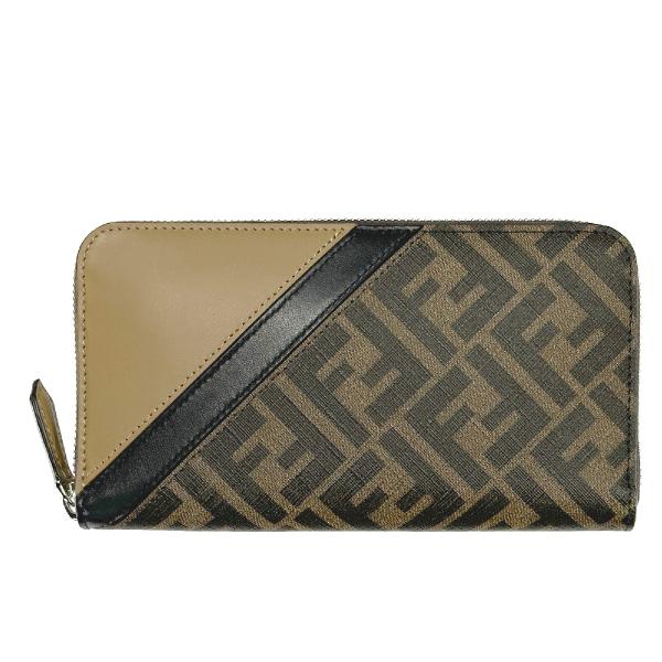 【美品】FENDI フェンディ　ラウンドファスナー　長財布　ドットコム　ブラウン 13143080-1.jpg