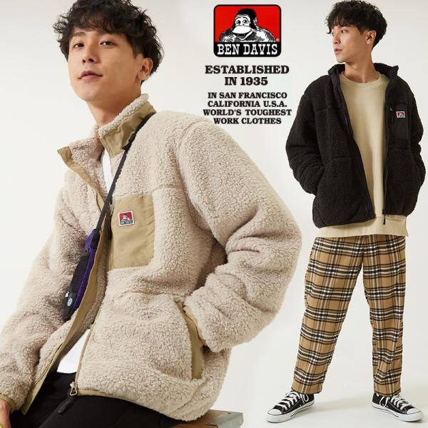BEN DAVIS（ベンデイビス） ボアジャケット メンズ ボアブルゾン ボア