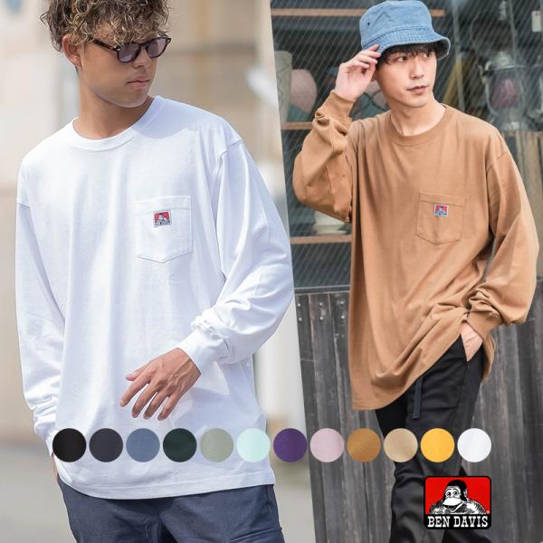 BEN DAVIS ベンデイビス Tシャツ メンズ 長袖 ワンポイント ロン BEN DAVIS ベンデイビス Tシャツ メンズ 長袖 ワンポイント ロン