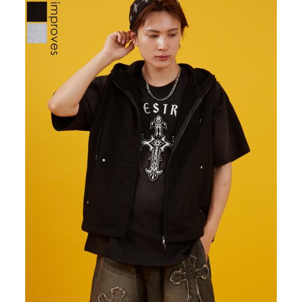 00s y2k フード付き　ベスト　ジップ　パーカー　ノースリーブ　goa 00s y2k フード付き ベスト ジップ パーカー ノースリーブ goa 00s y2k