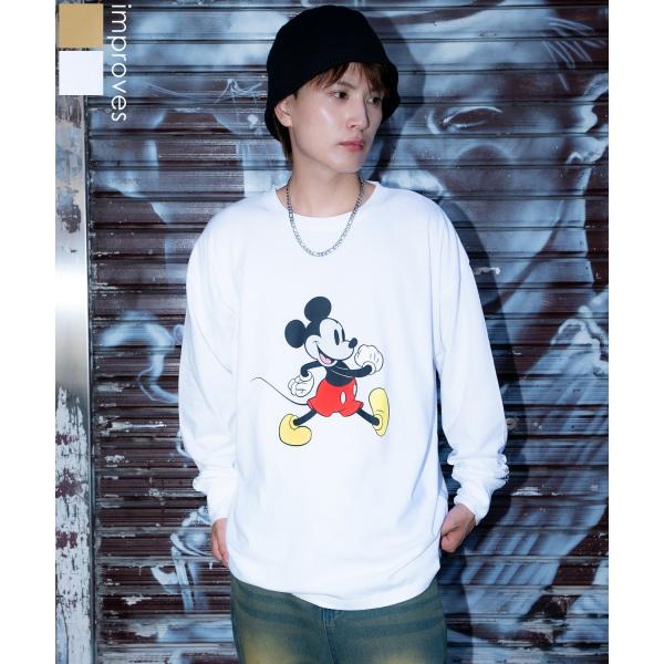 カットソー メンズ ミッキーマウス キャラT キャラクター Tシャツ トップス 綿100％ ロング スリーブ カジュアル アメカジ ストリート スケーター 古着MIX