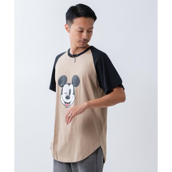 カットソー メンズ ミッキーマウス キャラT キャラクター 半袖 Tシャツ トップス ラグラン 綿100％ カジュアル アメカジ ストリート スケーター 古着MIX