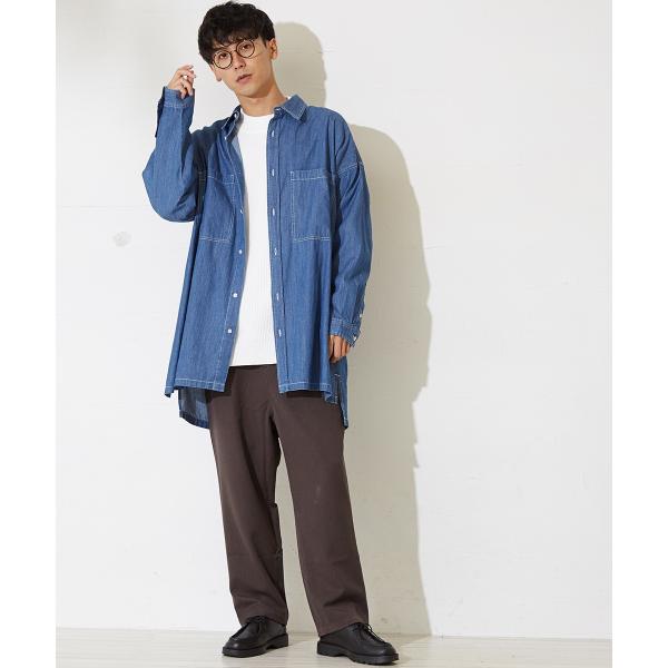デニム ビッグシルエット シャツ メンズ 長袖 ビッグシャツ オーバーサイズ デニムシャツ ロング丈 長袖シャツ 青 Buyee Buyee 日本の通販商品 オークションの入札サポート 購入サポートサービス