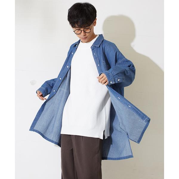 デニム ビッグシルエット シャツ メンズ 長袖 ビッグシャツ オーバーサイズ デニムシャツ ロング丈 長袖シャツ 青 Buyee 日本代购平台 产品购物网站大全 Buyee一站式代购 Bot Online