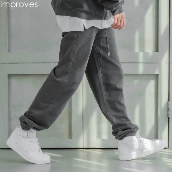 スウェットパンツ メンズ シミター ワイドレッグ 3色 improves_50350