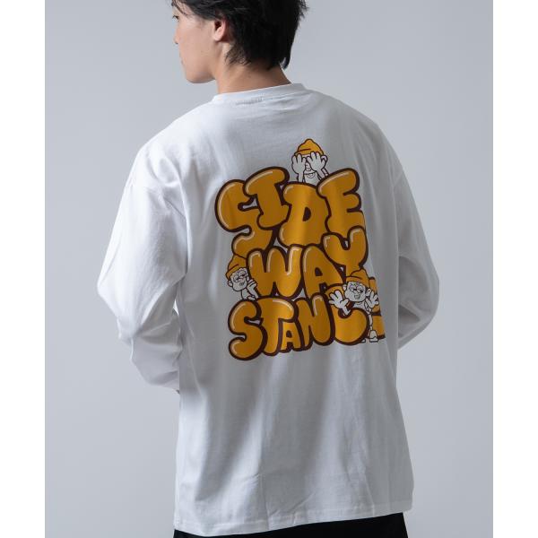 長袖Tシャツ メンズ SIDEWAY STANCE サイドウェイスタンス オリジナルプリント グラフィック ロンT バックプリント ロゴ オーバーサイズ 大きめ