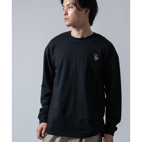 長袖Tシャツ メンズ SIDEWAY STANCE サイドウェイスタンス オリジナル ワンポイント 刺しゅう ロンT カットソー スケータークマ 大きめ アメカジ カジュアル