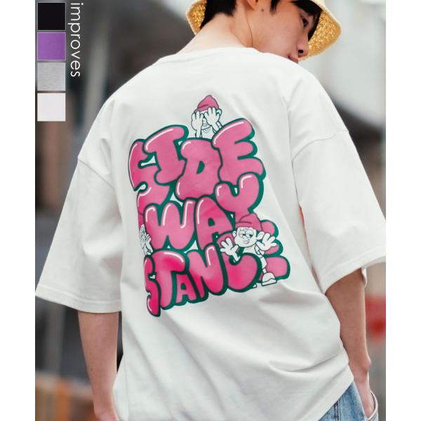 半袖Tシャツ メンズ SIDEWAY STANCE サイドウェイスタンス オリジナルプリント グラフィック いないいないばあ マスコット タギングロゴ オーバーサイズ 大きめ