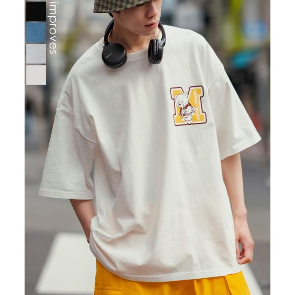 半袖Tシャツ メンズ SIDEWAY STANCE サイドウェイスタンス オリジナルプリント グラフィック スケータークマ マスコット カレッジロゴ オーバーサイズ 大きめ