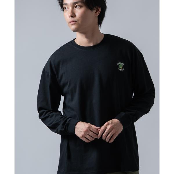 長袖Tシャツ メンズ SIDEWAY STANCE サイドウェイスタンス オリジナル ワンポイント 刺しゅう ロンT カットソー ヘンプリーフ スケーター