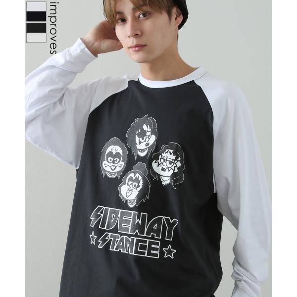長袖Tシャツ メンズ SIDEWAY STANCE サイドウェイスタンス オリジナルプリント メタル グラフィック ロンT ラグラン 大きめ アメカジ スケーター ストリート