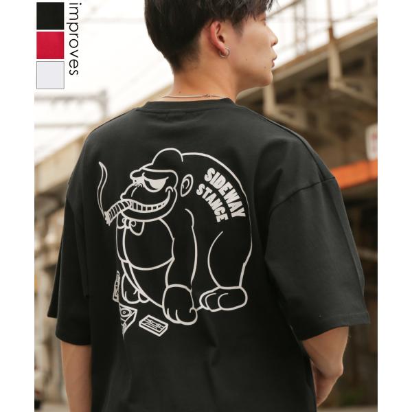 半袖Tシャツ メンズ SIDEWAY STANCE サイドウェイスタンス オリジナルプリント ブレークゴリラ グラフィック カットソー アメカジ スケーター ストリート