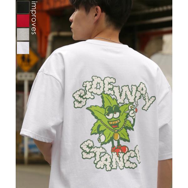 半袖Tシャツ メンズ SIDEWAY STANCE サイドウェイスタンス オリジナルプリント ヘンプリーフ グラフィック カットソー アメカジ スケーター ストリート