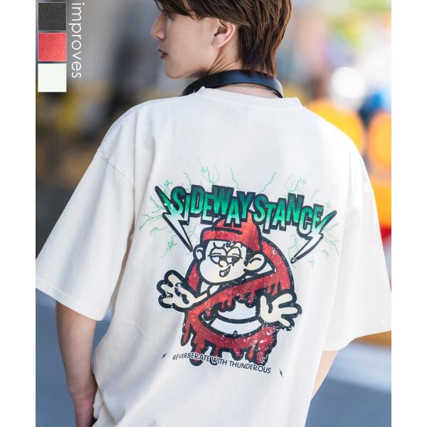 半袖Tシャツ メンズ SIDEWAY STANCE サイドウェイスタンス プリント ピグメント サンダーノーウェイ カットソー アメカジ スケーター ストリート 古着MIX