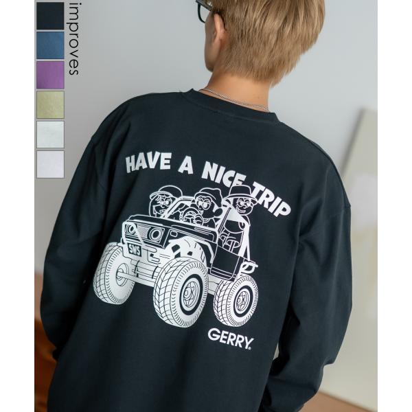 長袖Tシャツ メンズ GERRY×SIDEWAY STANCE ジェリー サイドウェイスタンス 別注 プリント ロンT ワンポイント バギーボーイ アウトドア ストリート スケーター