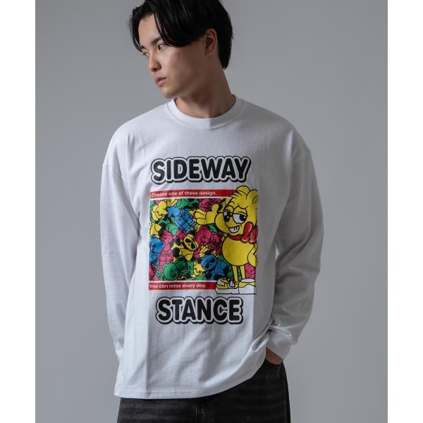 長袖Tシャツ メンズ SIDEWAY STANCE サイドウェイスタンス くまグミ カットソー ロンT 大きめ アメカジ カジュアル スケーター ストリート 古着MIX 韓国