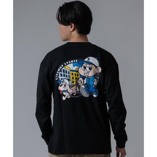 長袖Tシャツ メンズ SIDEWAY STANCE サイドウェイスタンス ストロールボーイ カットソー ロンT 大きめ アメカジ カジュアル スケーター ストリート 古着MIX 韓国