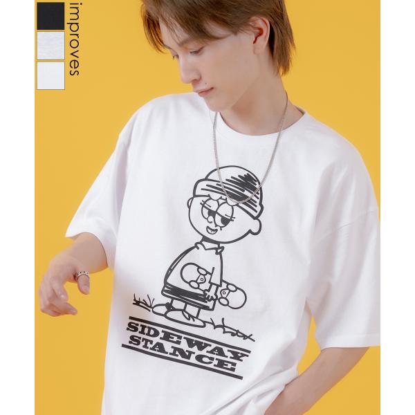 半袖Tシャツ メンズ SIDEWAY STANCE サイドウェイスタンス オリジナルプリント イラストボーイ カットソー アメカジ スケーター ストリート