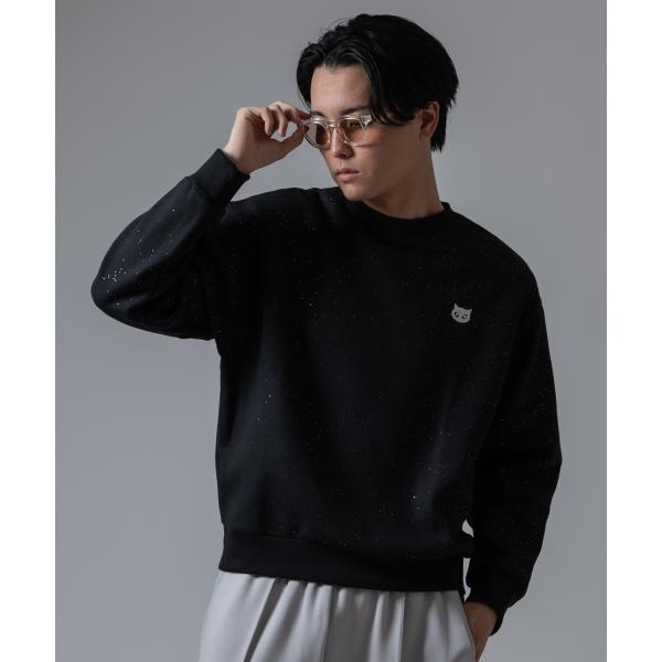 トレーナー メンズ SIDEWAY STANCE サイドウェイスタンス 裏起毛 刺しゅうロゴ 大きめ アメカジ カジュアル スケーター ストリート 古着MIX 韓国ファッション