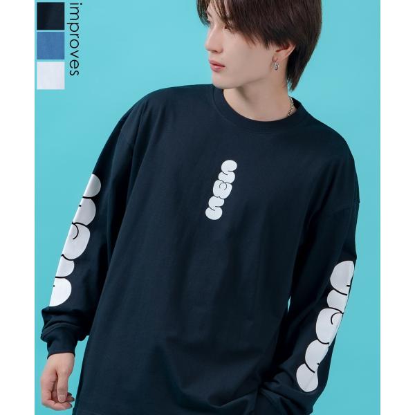長袖Tシャツ メンズ レディース ロンT 袖プリント SWSアームロゴ オーバーサイズ ビッグシルエット ストリート Y2K アメカジ
