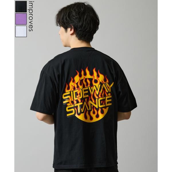 半袖Tシャツ メンズ SIDEWAY STANCE サイドウェイスタンス オリジナルプリント ファイヤーサークル 半袖Tシャツ カットソー カジュアル アメカジ ストリート