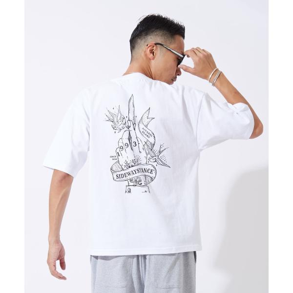半袖Tシャツ メンズ レディース ギャングハンド バックプリント SIDEWAY STANCE サイドウェイスタンス ビッグシルエット ストリート