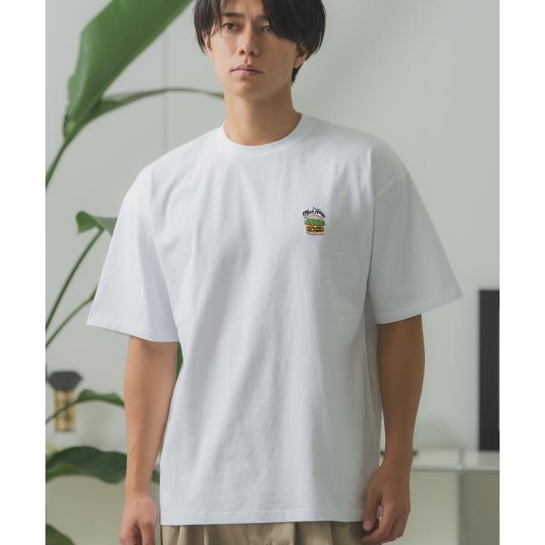 半袖Tシャツ メンズ SIDEWAY STANCE サイドウェイスタンス ワンポイント 刺しゅう ハンバーガー カットソー ストリート スケーター アメカジ 古着MIX