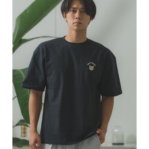 半袖Tシャツ メンズ SIDEWAY STANCE サイドウェイスタンス ワンポイント 刺しゅう めがね ネコ カットソー ストリート スケーター アメカジ 古着MIX
