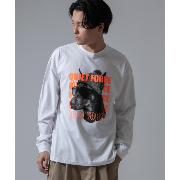 長袖Tシャツ メンズ SIDEWAY STANCE サイドウェイスタンス オリジナルプリント 犬 ドーベルマン カットソー カジュアル ストリート スケーター