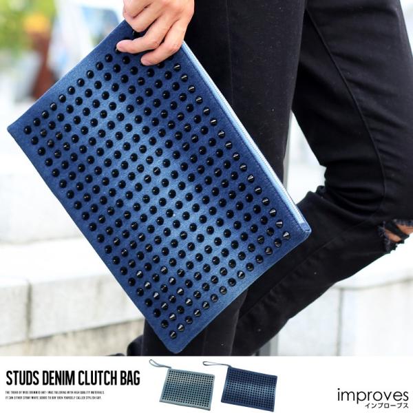 バッグ クラッチバッグ セカンドバッグ デニム スタッズ カジュアル メンズ 鞄 カバン ロック プレゼント Buyee Buyee 日本の通販商品 オークションの代理入札 代理購入