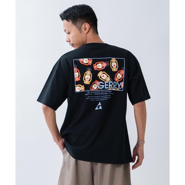 半袖Tシャツ メンズ GERRY ジェリー 別注プリント カットソー バックプリント ワンポイントプリント アウトドア ストリート アメカジ ブラック ホワイト カーキ