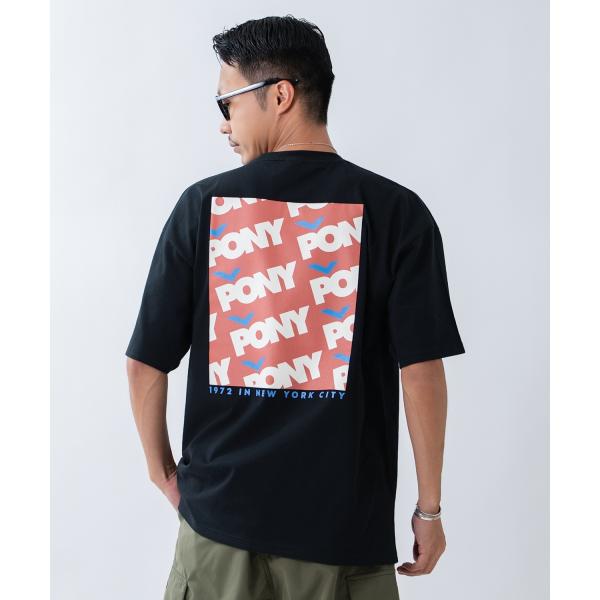 半袖Tシャツ メンズ PONY ポニー カットソー プリントTシャツ オーバーサイズ ビッグシルエット カジュアル ストリート  韓国ファッション