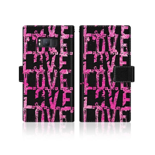 Galaxy S8 (SC-02J) �I���W�i���f�U�C�� �y LOVE. LOVE. LOVE. The Pink �X���� �_�C�A���[  �z