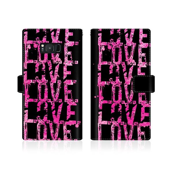 Galaxy S8+ (SC-03J) �I���W�i���f�U�C�� �y LOVE. LOVE. LOVE. The Pink �X���� �_�C�A���[  �z