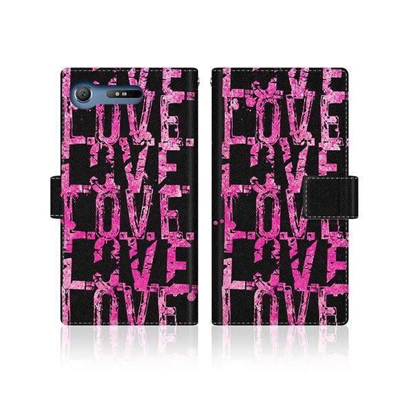 Xperia XZ1 (SOV36) �I���W�i���f�U�C�� �y LOVE. LOVE. LOVE. The Pink �X���� �_�C�A���[  �z