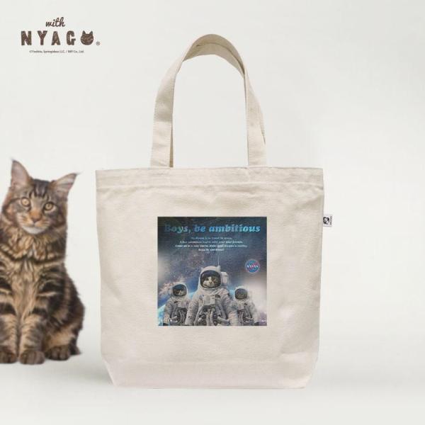 with NYAGO トートバッグ 猫柄 キャンバス 【 NYASA 宇宙飛行士 ノア