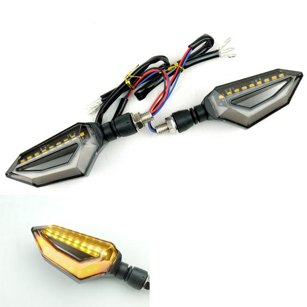 2個セット デュアルカラー LEDウインカー TYPE1 オレンジ ZRX1200 ninja400 GPZ900R Z750 ゼファー ZRX400 Dトラッカー NINJA250