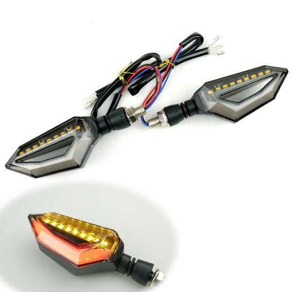 ZRX1200 ninja400 GPZ900R Z750 2個セット デュアルカラー LEDウインカー TYPE1 レッド ゼファー ZRX400 Dトラッカー NINJA250