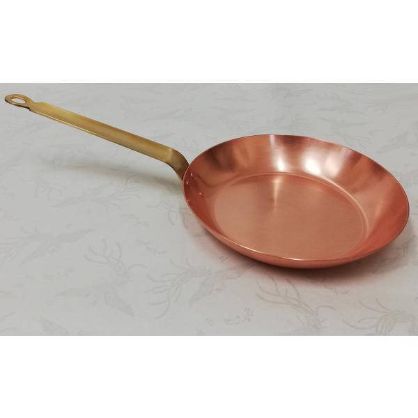 銅製 フライパン 27cm 内面メッキ無 板厚約2mm 業務用仕様 日本