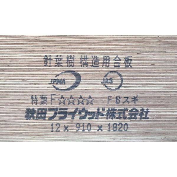 現品限り！】針葉樹構造用合板 1820×12×910ミリ 3×6【宅配便出荷不可 