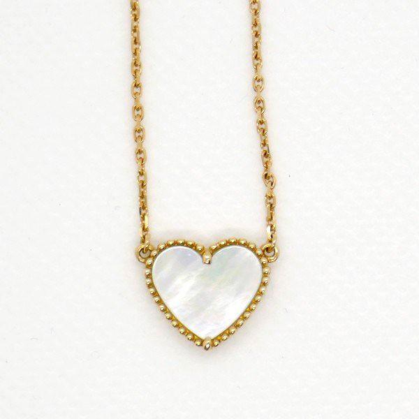中古 ヴァンクリーフ アーペル Van Cleef Arpels ネックレス ラッキーアルハンブラ ホワイトシェル 750pg 稲毛質店 ヤフー店 通販 Yahoo ショッピング