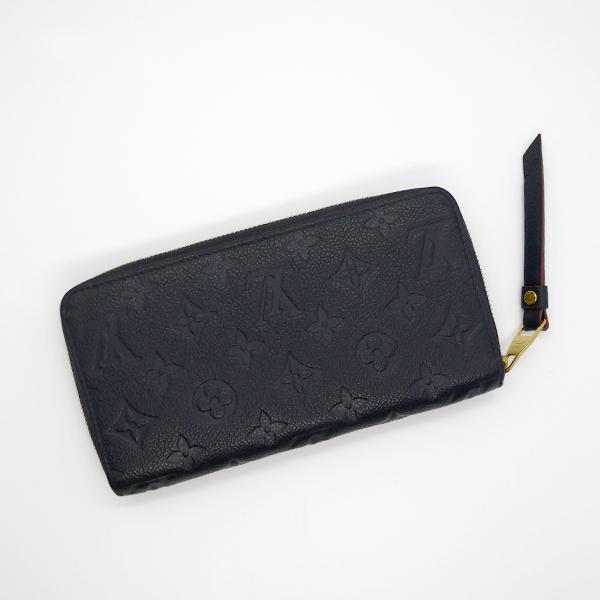 【中古最良品】ルイ・ヴィトン LOUIS VUITTON モノグラム アンプラント ポルトフォイユ クレマンス ノワール M60171  ラウンドファスナー長財布 新品同様