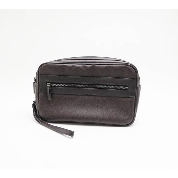 dunhill 中古品 ダンヒル セカンドバッグ カーフレザー ロゴプリント 