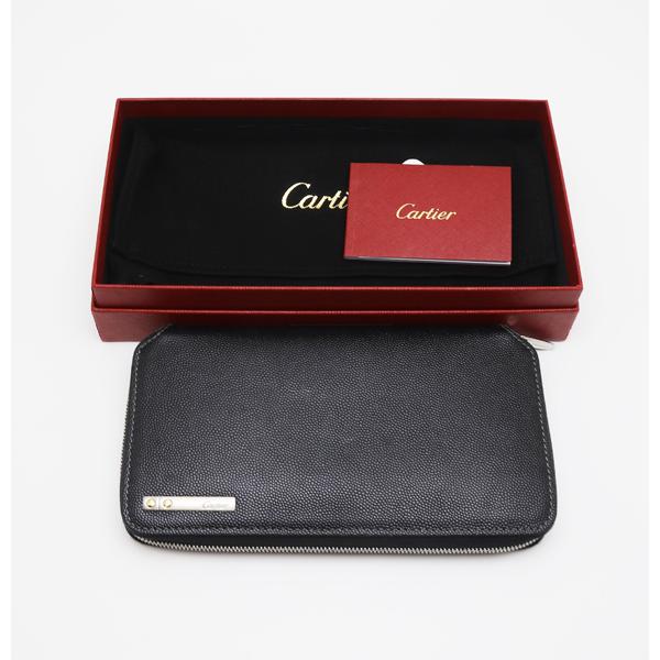 ⭐️ 美品 カルティエ サントス ラウンドファスナー 長財布 ブラック 鑑定済 Cartier（カルティエ） 中古品 サントス ラウンドファスナー長財布